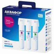 Фильтр для воды АКВАФОР 'Кристалл А', для холодной воды, 3 ступени очистки, ресурс 6000 л, кран в комплекте, 205966