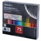 Карандаши цветные чёрное дерево BRAUBERG BLACK WOOD, 75 цветов, мягкий грифель 3 мм, 182044