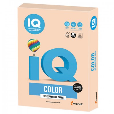 Бумага цветная IQ color, А4, 160 г/м2, 250 л., пастель, темно-кремовая, SA24