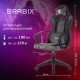 Кресло компьютерное BRABIX 'Forcer GM-127', 2 подушки, экокожа/велюр, черное/серое, 533216