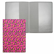 Обложка для паспорта 'Леопард', кожзам, розовая с цветным принтом, ДПС, 2203.Р13