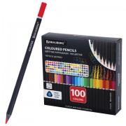 Карандаши цветные чёрное дерево BRAUBERG BLACK WOOD, 100 цветов, мягкий грифель 3 мм, 182045