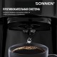 Кофеварка капельная SONNEN CM1095, 900 Вт, объем 1,8 л, подогрев кофе, противокапельная система, черная, 456334