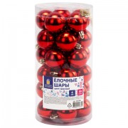Шары ёлочные 30 шт., 4 см, 'Solid Color', пластик, КРАСНЫЕ, глянец, ЗОЛОТАЯ СКАЗКА, 592496