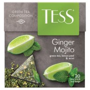 Чай TESS 'Ginger Mojito' зеленый с ароматом мяты, цедрой лимона, имбирем, 20 пирамидок по 1,8 г, 0788-12