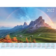 Календарь настенный листовой, 2022г, формат А1 90х60см, Горные вершины, HATBER, Кл1_2, Кл1_25130