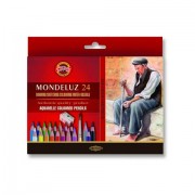 Карандаши цветные акварельные художественные KOH-I-NOOR 'Mondeluz', 24 цвета, кисть, точилка, европодвес, 3711/24, 3711024003KZ
