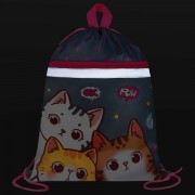 Мешок для обуви BRAUBERG, с петлей, светоотражающая полоса, 2 отделения, 46х36 см, 'Hi there', 273449