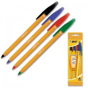 Ручки шариковые BIC, набор 4 шт., 'Orange', пластиковая упаковка с европодвесом, ассорти, 8308541