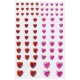Стразы самоклеящиеся 'Сердце', 6-15 мм, 80 шт., розовые/красные, на подложке, ОСТРОВ СОКРОВИЩ, 661399