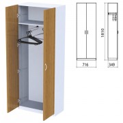 Шкаф для одежды 'Бюджет', 716х349х1810 мм, орех французский (КОМПЛЕКТ)