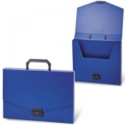 Папка-портфель пластиковая BRAUBERG 'Energy', А4 (330х256х32 мм), без отделений, синий, 222082