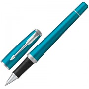 Ручка-роллер PARKER 'Urban Core Vibrant Blue CT', корпус изумрудный глянцевый лак, хромированные детали, черная, 1931585