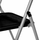 Стулья складные BRABIX 'Golf Lite CF-017', КОМПЛЕКТ 4 шт., серебристый каркас, пластик, чёрный, 533034