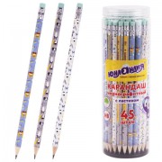 Карандаш чернографитный ЮНЛАНДИЯ 'ЩЕНОК', 1 шт., HB, с ластиком, корпус ассорти, 181774