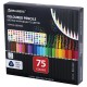 Карандаши цветные чёрное дерево BRAUBERG BLACK WOOD, 75 цветов, мягкий грифель 3 мм, 182044