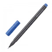 Ручка капиллярная FABER-CASTELL 'Grip Finepen', СИНЯЯ, трехгранная, корпус черный, 0,4 мм, 151651