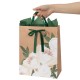 Пакет подарочный (1 штука) 26х13х32 см (L), 'Flower Kraft', с тишью, глиттер, ЗОЛОТАЯ СКАЗКА, 700838