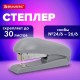 Степлер №24/6, №26/6 BRAUBERG 'UNIVERSAL', до 30 листов, на 100 скоб, серый, 272717