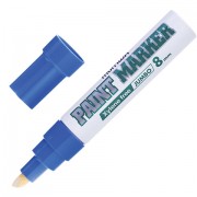 Маркер-краска лаковый (paint marker) MUNHWA 'Jumbo', 8 мм, СИНИЙ, нитро-основа, алюминиевый корпус, JPM-02
