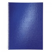 Тетрадь бумвинил А4 96 л., гребень, офсет №1, клетка, 'СИНЯЯ Metallic', HATBER, 077200, 96Т4бвВ1гр