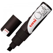 Маркер меловой UNI 'Chalk', 8 мм, ЧЕРНЫЙ, влагостираемый, для гладких поверхностей, PWE-8K BLACK
