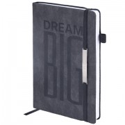 Ежедневник недатированный А5 138х213 мм BRAUBERG 'BeStyle', под кожу, резинка, держатель, 160 л., графитовый, 116215