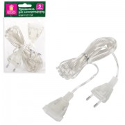 Удлинитель для электрогирлянд 5 м, прозрачный шнур, пакет, ЗОЛОТАЯ СКАЗКА, 591713