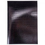 Тетрадь бумвинил А4 96 л., скоба, офсет №1, клетка, ЧЕРНАЯ, 'Metallic', тиснение CROCO, HATBER, 072787, 96Т4бвВ3