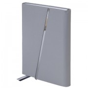 Ежедневник недатированный А5 145х213 мм BRAUBERG 'Vogue', под кожу, магнитный клапан, 160 л., серый, 116224