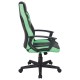 Кресло компьютерное BRABIX 'Fighter GM-008', экокожа, черное/зеленое, 532508