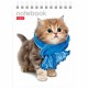 Блокнот МАЛЫЙ ФОРМАТ А6 110х145 мм, 40 л., гребень, лакированная обложка, клетка, HATBER, 'Милые Котята', 004667, 40Б6B1гр