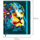 Дневник 1-11 класс 48 л., кожзам (твердая), печать, резинка, конверт, BRAUBERG, 'Bright Lion', 106577