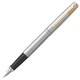 Набор PARKER 'Jotter Stainless Steel GT': шариковая ручка синяя и перьевая ручка, 2093257