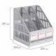 Лоток вертикальный для бумаг BRAUBERG 'SMART-MAXI' (254х255х297 мм), 3 отделения, сетчатый, сборный, серый, 231524