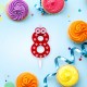 Свеча-цифра для торта '8' 'С глазками', 6 см, ЗОЛОТАЯ СКАЗКА, с держателем, в блистере, 591411