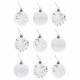 Шары ёлочные 9 шт., 6 см, 'Crystal Silence', пластик, цвет: белый/серебристый, ЗОЛОТАЯ СКАЗКА, 591988