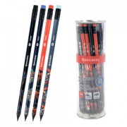 Карандаш чернографитный с принтом BRAUBERG 'ONI', 1 шт., HB, с ластиком, корпус ассорти, 182023