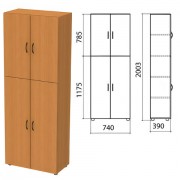 Шкаф закрытый 'Фея', 740х390х2000 мм, цвет орех милан (КОМПЛЕКТ)