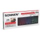 Клавиатура проводная бесшумная USB, 104 плоские клавиши, LED-подсветка, SONNEN K308, черная, 513947