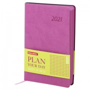 Ежедневник датированный 2021 А5 (138х213 мм) BRAUBERG 'Stylish', кожзам, розовый, 111441