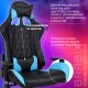 Кресло компьютерное BRABIX 'GT Master GM-110', две подушки, экокожа, черное/голубое, 531928