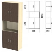 Шкаф полузакрытый 'Канц', 700х350х1830 мм, цвет дуб молочный/венге (КОМПЛЕКТ)