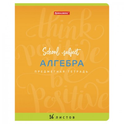 Тетрадь предметная 'ПАЛИТРА ЗНАНИЙ' 36 л., обложка мелованная бумага, АЛГЕБРА, клетка, BRAUBERG, 403499