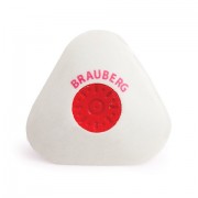 Ластик BRAUBERG 'Energy', 45х45х10 мм, белый, треугольный, красный пластиковый держатель, 222473