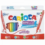 Фломастеры двухсторонние CARIOCA (Италия) 'Birello', 24 цвета, суперсмываемые, 41521