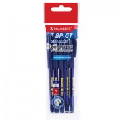 Ручки шариковые BRAUBERG BP-GT GLD BLUE, НАБОР 5 ШТУК, СИНИЕ, пишущий узел 0,7 мм, линия письма 0,35 мм, 144511