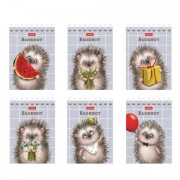 Блокнот МАЛЫЙ ФОРМАТ А7, 40 л., гребень, картон, клетка, HATBER, 'Хорошо быть ёжиком', 081183, 40Б7В1гр