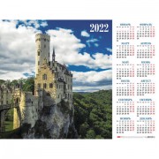 Календарь настенный листовой, 2022г, формат А2 45х60см, Замок в горах, HATBER, Кл2_05, Кл2_05500