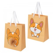 Пакет подарочный (1 штука) 18х10х23 см (M), 'Corgi's Tail', пушистый хвостик, ЗОЛОТАЯ СКАЗКА, 700835